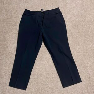 New York and Company size 10 navy pinstriped cropped trousers.